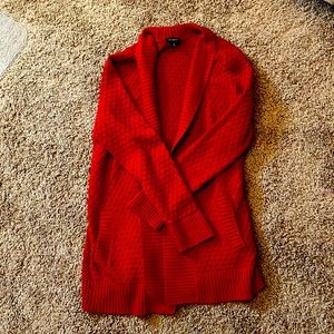 Talbots cable knit sweater, red, M